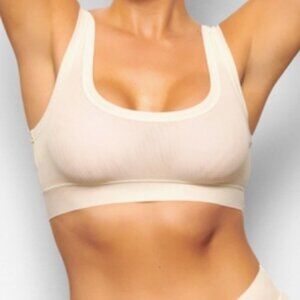 SKIMS Cream Ribbed Bra